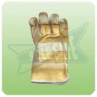 Pure Chrome Canvas Leather Double Palm Hand Gloves SSS-PPE-HAP-PCCLDPHG-520I