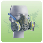 Gas Vapour Odour Protection Half Mask with Twin Cartridge V-800